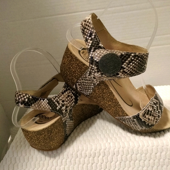 ABEO Una Wedge Animal Print Platform Sandals Size 8N - Picture 3 of 12